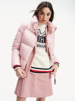 tommy hilfiger pink puffer jacket