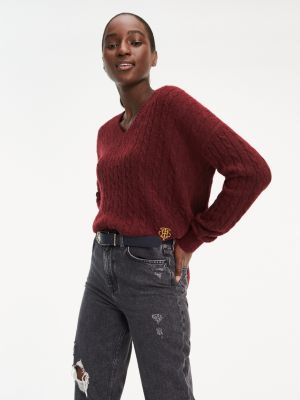 tommy hilfiger cable knit sweater womens