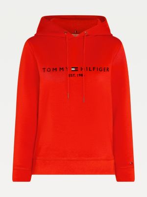 tommy hilfiger logo hoodie orange