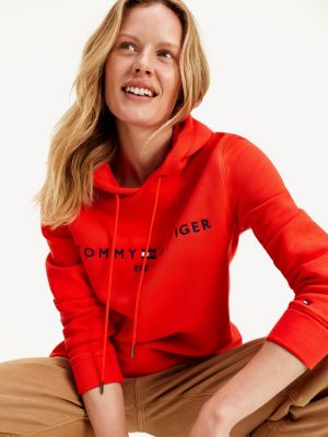 red tommy hilfiger hoodie womens