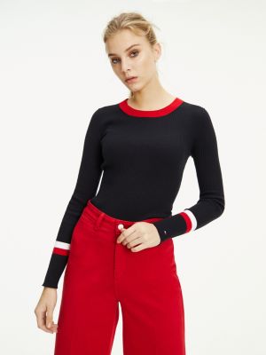 tommy hilfiger red jumper womens