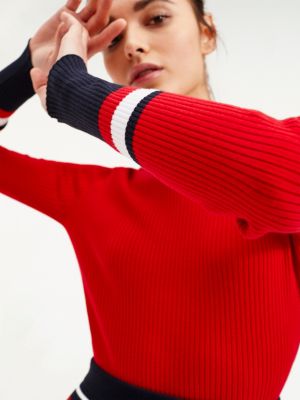 tommy hilfiger red jumper womens