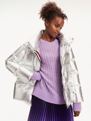 tommy metallic puffer jacket