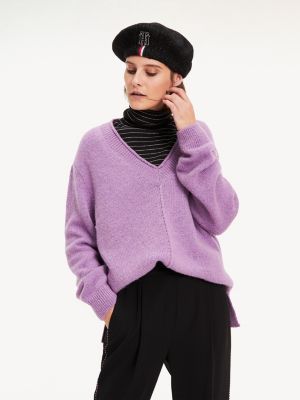 purple tommy hilfiger jumper