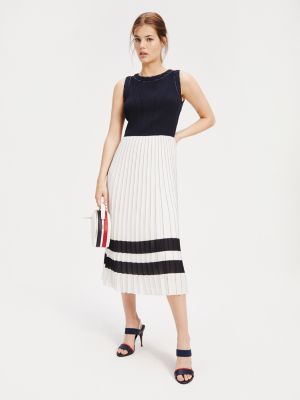 tommy hilfiger pleated midi dress