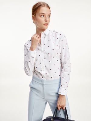 All-Over Fitted Shirt | WHITE Hilfiger