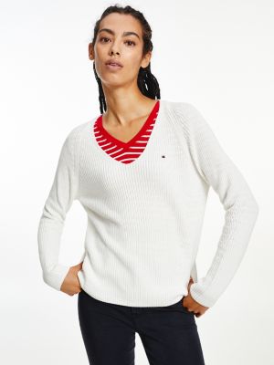 Organic Cotton V-Neck | WHITE | Tommy Hilfiger