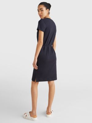 Cotton Drawstring T Shirt Dress Blue Tommy Hilfiger 
