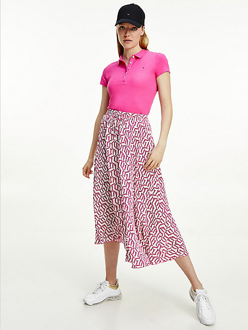 pink slim fit polo for women tommy hilfiger