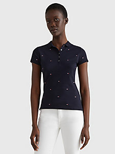 blue flag embroidery slim fit polo for women tommy hilfiger