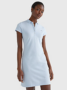 blue slim fit polo dress for women tommy hilfiger