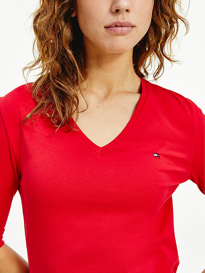 Essentials Womens Slim Fit Half Sleeve Square Neck T-Shirt