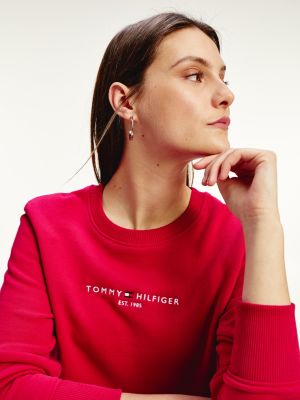 tommy hilfiger red sweatshirt women's