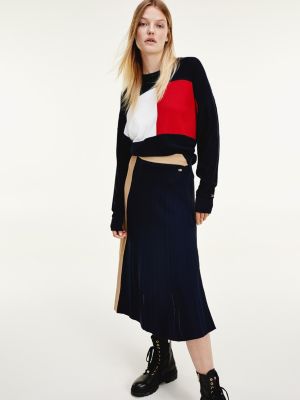Tommy Icons Pleated Skirt | BLUE 