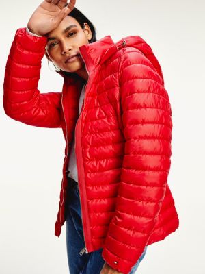 tommy hilfiger women's red down jacket