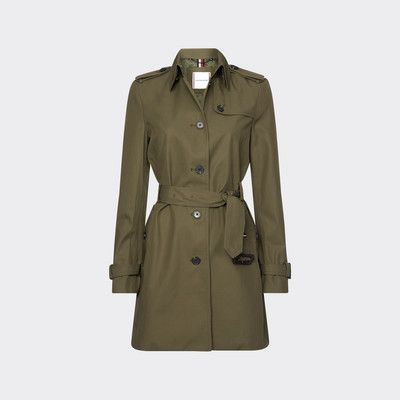 tommy hilfiger long buttoned trench coat