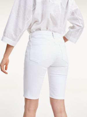 slim fit white shorts