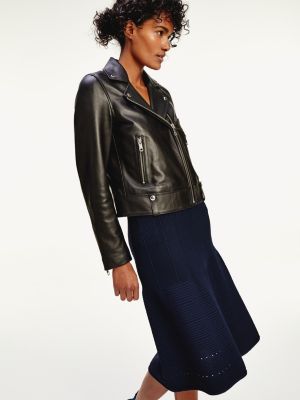 tommy hilfiger leather coat