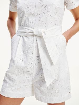 white broderie playsuit