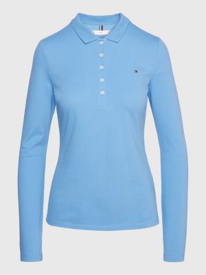 Nevelig hemel grind Slim Fit Langarm-Poloshirt | BLAU | Tommy Hilfiger