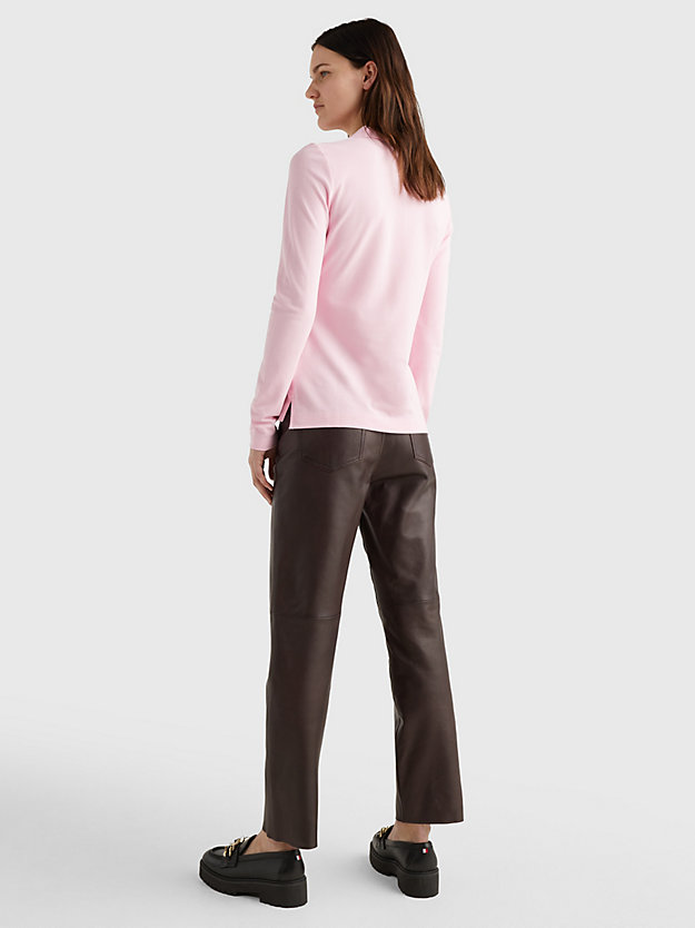 CLASSIC PINK Long Sleeve Slim Fit Polo for women TOMMY HILFIGER