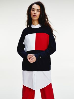 Sweat Tommy Icons à drapeau | BLEU 