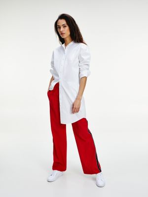 tommy hilfiger red and white striped shirt