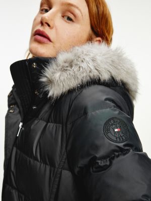 tommy hilfiger jacket with faux fur trim hood