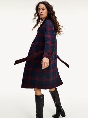 tommy hilfiger long waist belt coat