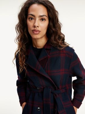 tommy hilfiger long waist belt coat