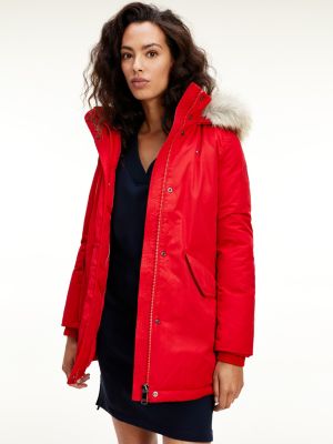 tommy hilfiger parka red