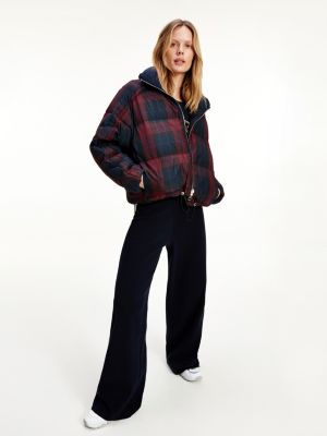 tommy jeans check padded coat