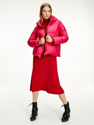 tommy jeans oversized tube quilted coat