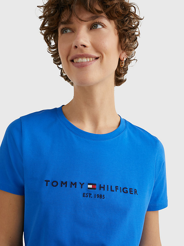 Woordvoerder Forensische geneeskunde raket T-shirt met logo en ronde hals | BLAUW | Tommy Hilfiger
