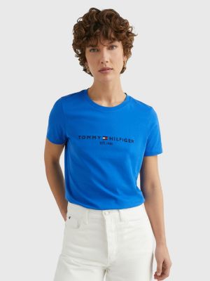 Vallen Oprechtheid eten T-shirt met logo en ronde hals | BLAUW | Tommy Hilfiger