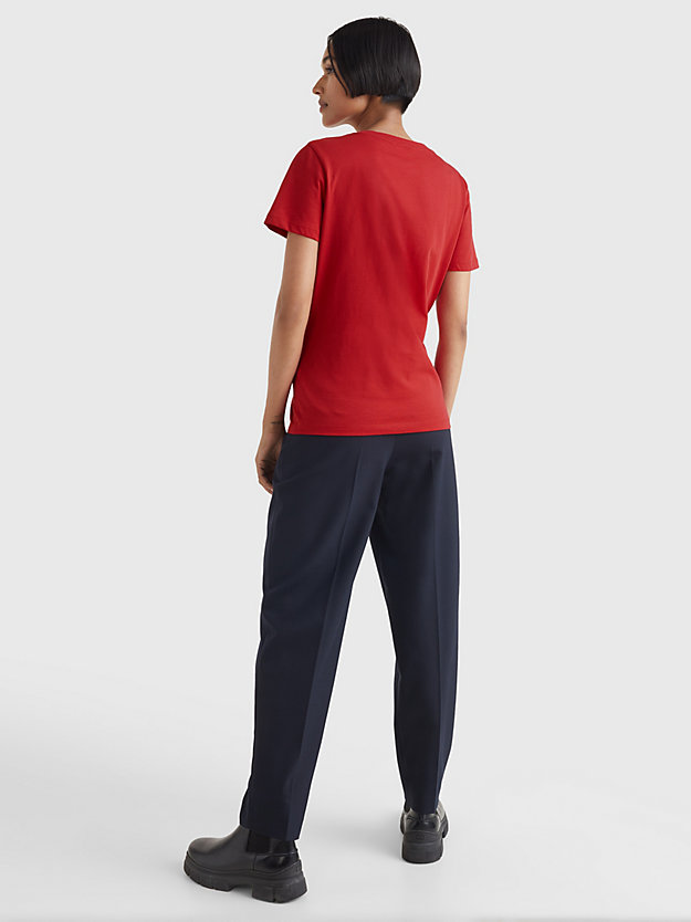 PRIMARY RED Logo Crew Neck T-Shirt for women TOMMY HILFIGER