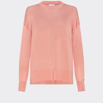 tommy hilfiger cotton silk crew neck