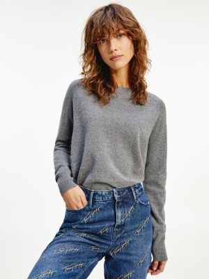 Pure Recycled Cashmere Relaxed Fit Jumper | GREY | Tommy Hilfiger