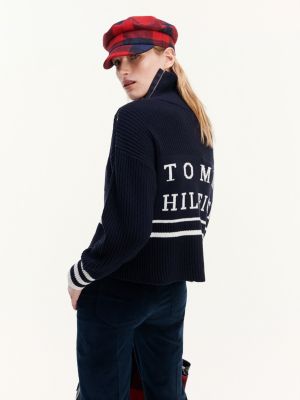 Varsity High Neck Monogram Jumper BLUE Tommy Hilfiger