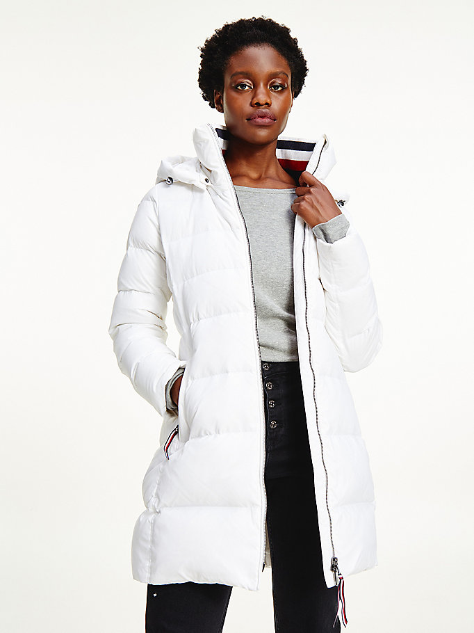 white down-filled padded coat for women tommy hilfiger