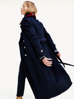 tommy hilfiger long waist belt coat