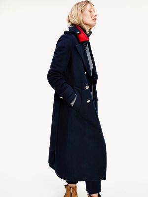 TH Warm Belted Maxi Coat | BLUE | Tommy 