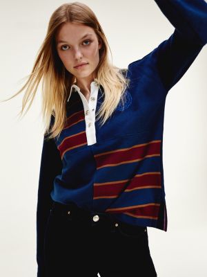 Tommy Icons Oversized Rugby Shirt | BLUE | Tommy Hilfiger