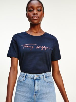 tommy hilfiger signature logo t shirt
