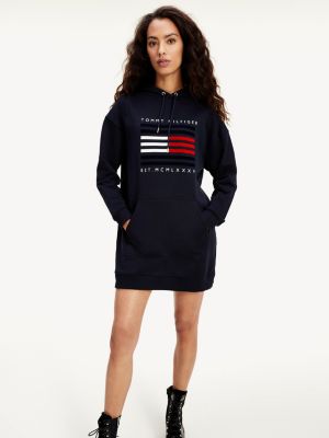 tommy hilfiger dress blue and white