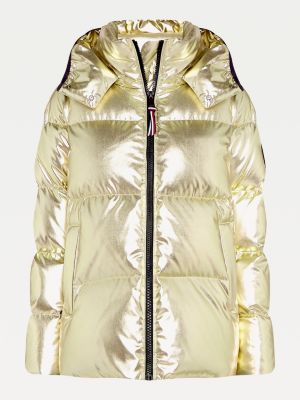 tommy hilfiger yellow puffer jacket