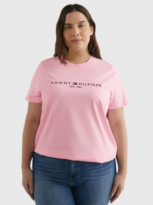 kuffert slot Undertrykke Curve T-Shirt mit Logo und Rundhalsausschnitt | ROSA | Tommy Hilfiger