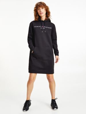 Hoodie-Kleid mit Kängurutasche | SCHWARZ | Tommy Hilfiger