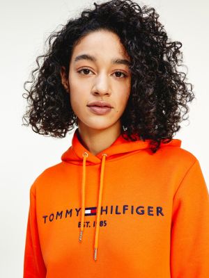 Essential Logo Hoody Dress Orange Tommy Hilfiger 