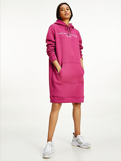 red logo hoody dress for women tommy hilfiger